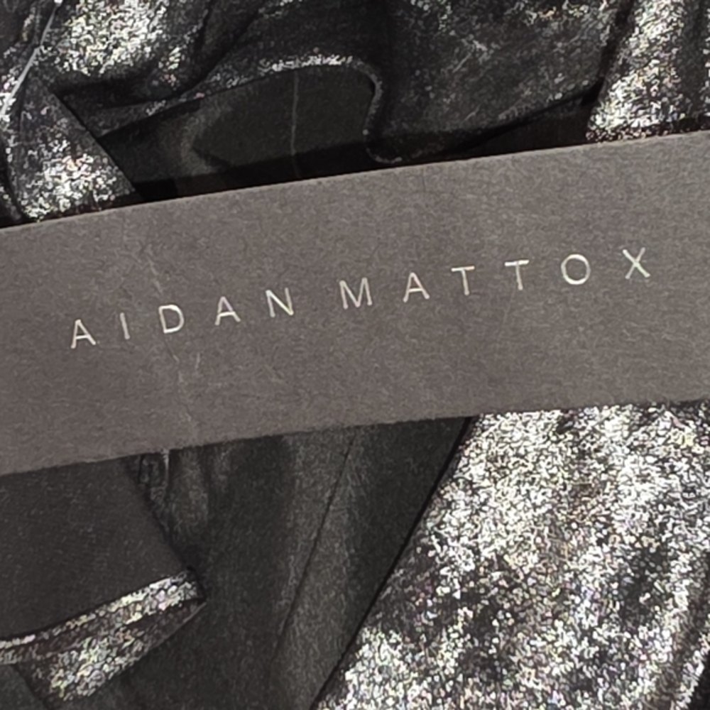 Aidan Mattox Flutter-Sleeve Burn Velvet A-Line Gown Surplice neck Size 8 $350 - Picture 13 of 15